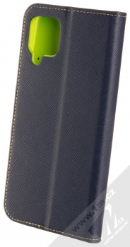 1Mcz Fancy Book flipové pouzdro pro Samsung Galaxy A12 modrá limetkově zelená (blue lime) zezadu