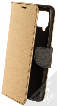 1Mcz Fancy Book flipové pouzdro pro Samsung Galaxy A42 5G zlatá černá (gold black)