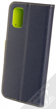 1Mcz Fancy Book flipové pouzdro pro Samsung Galaxy M51 modrá limetkově zelená (blue lime) zezadu