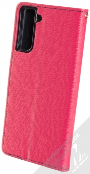 1Mcz Fancy Book flipové pouzdro pro Samsung Galaxy S21 Plus růžová modrá (pink blue) zezadu