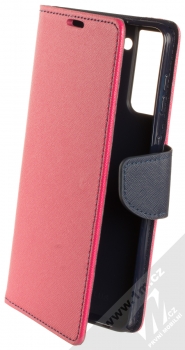 1Mcz Fancy Book flipové pouzdro pro Samsung Galaxy S21 Plus růžová modrá (pink blue)