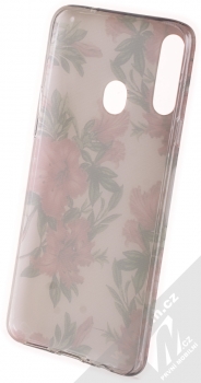 1Mcz Floral TPU Červený rododendron ochranný kryt pro Samsung Galaxy A20s světle růžová (light pink) zepředu