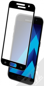 1Mcz Glass 5D Full Glue ochranné tvrzené sklo na kompletní displej pro Samsung Galaxy A3 (2017) černá (black) s telefonem