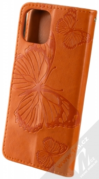 1Mcz GlypticaL Roj motýlů 1 Book flipové pouzdro pro Xiaomi Mi 11 Lite, Mi 11 Lite 5G oranžová (orange) zezadu