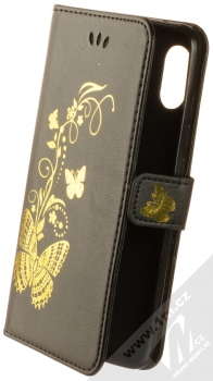1Mcz GoldieR Motýli a kytičky 1 Book flipové pouzdro pro Xiaomi Redmi Note 6 Pro černá (black)