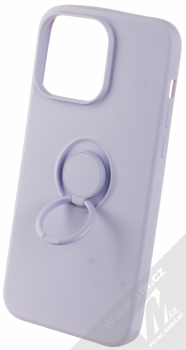 1Mcz Grip Ring ochranný kryt s držákem na prst pro Apple iPhone 14 Pro Max šeříkově fialová (lilac) držák