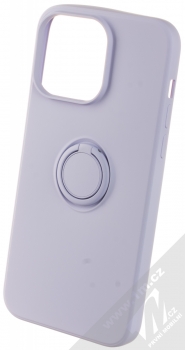 1Mcz Grip Ring ochranný kryt s držákem na prst pro Apple iPhone 14 Pro Max šeříkově fialová (lilac)