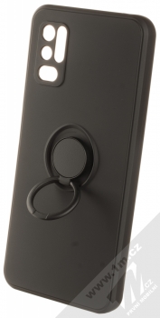 1Mcz Grip Ring ochranný kryt s držákem na prst pro Xiaomi Redmi Note 10 5G, Poco M3 Pro černá (black) držák