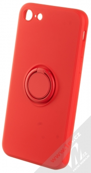 1Mcz Grip Ring Skinny ochranný kryt s držákem na prst pro Apple iPhone 7, iPhone 8, iPhone SE (2020), iPhone SE (2022) červená (red)