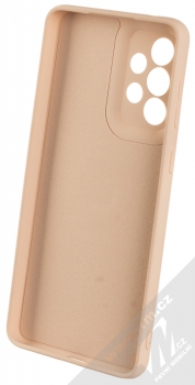 1Mcz Grip Ring Skinny ochranný kryt s držákem na prst pro Samsung Galaxy A33 5G světle růžová (powder pink) zepředu