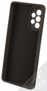 1Mcz Grip Ring Skinny ochranný kryt s držákem na prst pro Samsung Galaxy A72, Galaxy A72 5G černá (black) zepředu