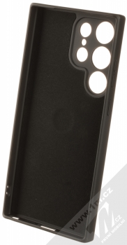 1Mcz Grip Ring Skinny ochranný kryt s držákem na prst pro Samsung Galaxy S23 Ultra černá (black) zepředu