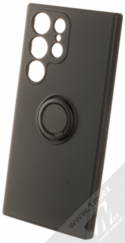 1Mcz Grip Ring Skinny ochranný kryt s držákem na prst pro Samsung Galaxy S23 Ultra černá (black)