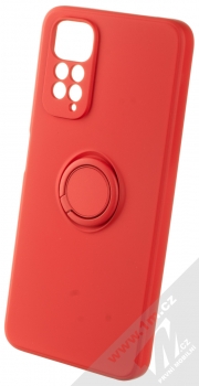 1Mcz Grip Ring Skinny ochranný kryt s držákem na prst pro Xiaomi Redmi Note 11 (Global version), Redmi Note 11S (Global version) červená (red)