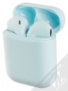 1Mcz i12 inPods Macaron TWS Bluetooth stereo sluchátka světle modrá (light blue) nabíjecí pouzdro se sluchátky