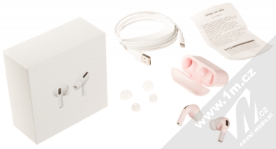 1Mcz i20 AirPro TWS Bluetooth stereo sluchátka světle růžová (light pink) balení