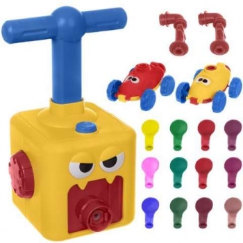 1Mcz KB135 Dětská pumpa, zábavná hra s nafukovacími balónky a autíčky - 12 ks balónků žlutá (yellow)