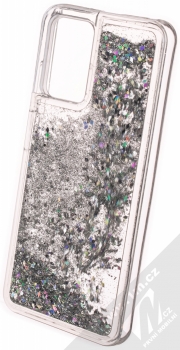 1Mcz Liquid Diamond Sparkle ochranný kryt s přesýpacím efektem třpytek pro Xiaomi Redmi 10, Redmi Note 11 4G stříbrná (silver) zezadu