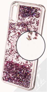 1Mcz Liquid Diamond Sparkle ochranný kryt s přesýpacím efektem třpytek pro Xiaomi Redmi 9A, Redmi 9AT růžově zlatá (rose gold)
