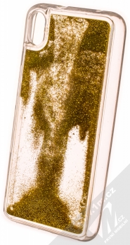 1Mcz Liquid Pearl ochranný kryt s přesýpacím efektem třpytek pro Xiaomi Redmi 7A zlatá (gold) zezadu