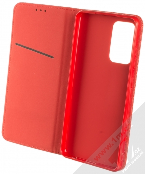 1Mcz Magnet Book Color flipové pouzdro pro Samsung Galaxy A52, Galaxy A52 5G červená (red) otevřené