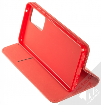 1Mcz Magnet Book Color flipové pouzdro pro Samsung Galaxy A52, Galaxy A52 5G červená (red) stojánek