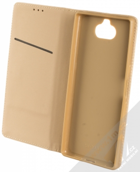 1Mcz Magnet Book Color flipové pouzdro pro Sony Xperia 10 zlatá (gold) otevřené