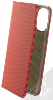 1Mcz Magnet Book flipové pouzdro pro Motorola Moto G71 5G červená (red)