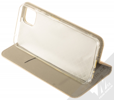 1Mcz Magnet Book flipové pouzdro pro Samsung Galaxy A22 5G zlatá (gold) stojánek