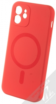 1Mcz MagSilicone Color Skinny TPU ochranný kryt s MagSafe pro Apple iPhone 12 červená (red)