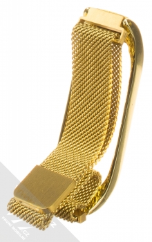 1Mcz Milanese Wristband magnetický pásek z leštěného kovu na zápěstí pro Xiaomi Mi Band 5, Mi Band 6, Mi Band 7 zlatá (gold) zezadu