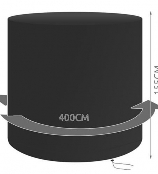 1Mcz Ochranný obal plachta na zahradní nábytek Válec 400 x 155cm černá (black)
