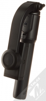 1Mcz PH55 Smart Gimbal Selfie Stick selfie tyčka a stativ se stabilizátorem a bezdrátovým tlačítkem spouště přes Bluetooth černá (black) složené
