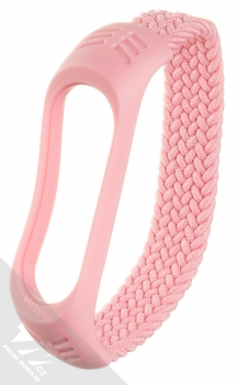 1Mcz Pletený navlékací řemínek délky S pro Xiaomi Mi Band 5, Mi Band 6 světle růžová (light pink)