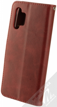 1Mcz Porter Book flipové pouzdro pro Samsung Galaxy A32 5G, Galaxy M32 5G tmavě červená (dark red) zezadu