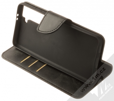 1Mcz Porter Book flipové pouzdro pro Samsung Galaxy S21 černá (black) stojánek