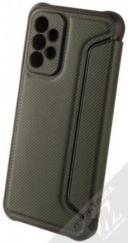 1Mcz Razor Book flipové pouzdro pro Samsung Galaxy A23, Galaxy A23 5G tmavě zelená (dark green) zezadu