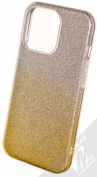 1Mcz Shining Duo TPU třpytivý ochranný kryt pro Apple iPhone 13 Pro stříbrná zlatá (silver gold)