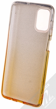 1Mcz Shining Duo TPU třpytivý ochranný kryt pro Samsung Galaxy M51 stříbrná zlatá (silver gold) zepředu