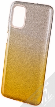 1Mcz Shining Duo TPU třpytivý ochranný kryt pro Samsung Galaxy M51 stříbrná zlatá (silver gold)
