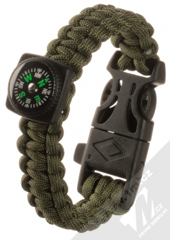 1Mcz Survival náramek s 5 nástroji pro přežití armádní zelená (army green)