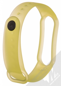 1Mcz Translucent Color Silikonový sportovní řemínek pro Xiaomi Mi Band 5, Mi Band 6 žlutá průhledná (yellow translucent) zezadu