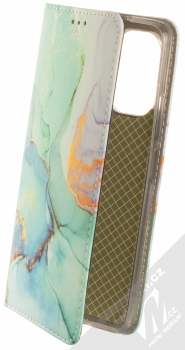 1Mcz Trendy Book Prozlacený Mramor flipové pouzdro pro Xiaomi Mi 11i, Poco F3 mátově zelená (mint green)
