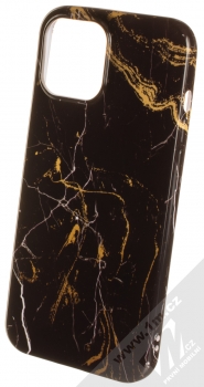 1Mcz Trendy Mramor TPU ochranný kryt pro Apple iPhone 12 Pro Max černá zlatá (black gold)