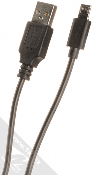 1Mcz USB kabel s microUSB konektorem - prodloužená délka konektoru černá (black)