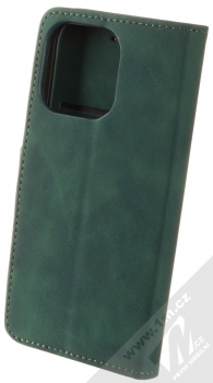 1Mcz Velvet Book flipové pouzdro pro Apple iPhone 14 Pro tmavě zelená (dark green) zezadu