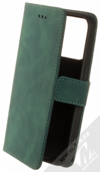 1Mcz Velvet Book flipové pouzdro pro Apple iPhone 14 Pro tmavě zelená (dark green)
