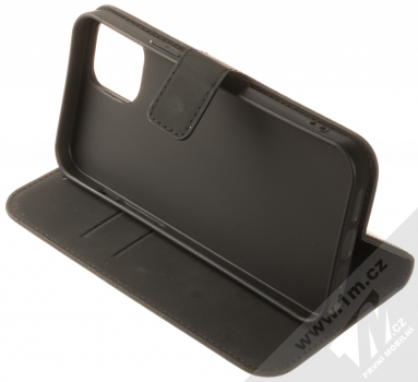 1Mcz Velvet Book flipové pouzdro pro Apple iPhone 15 Plus černá (black) stojánek