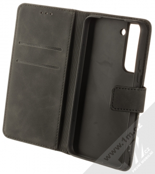 1Mcz Velvet Book flipové pouzdro pro Samsung Galaxy S22 5G černá (black) otevřené