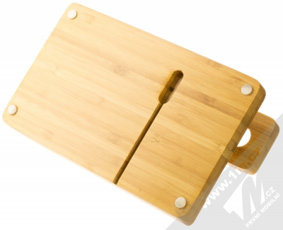 1Mcz WD007 dřevěný univerzální stojánek s 3 pozicemi a 1 pozicí na dokovací stanici pro Apple Watch borovicově béžová (pine beige) zezdola